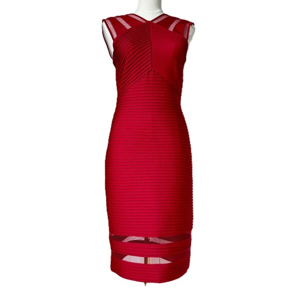 Tadashi Shoji Dresses & Skirts - TADASHI SHOJI | NWT Pintuck Red Sleeveless Dress Sz M